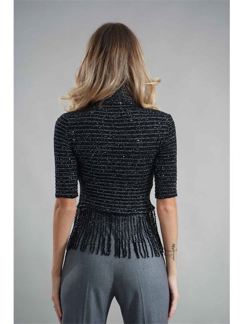 Maglia con frange Simona Corsellini | A25CEMGO5001NERO
